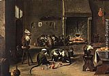 David The Younger Teniers Canvas Paintings - Apes in the Kitchen